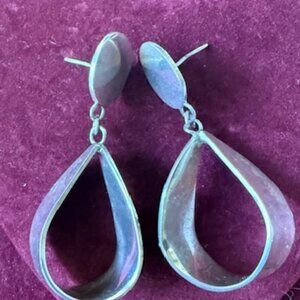 vintage thc-08 taxco  Ribbon Drop Dangle Earrings